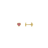 BFLY 10K GOLD PINK ENAMEL EARRING