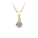 Bfly 10k Gold CZ Stone Pendant