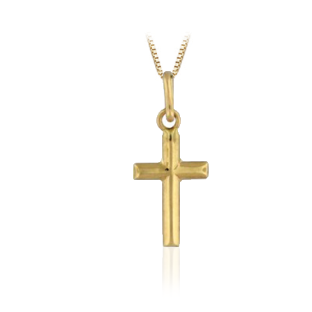 Bfly 10k Gold Cross Baby Necklace