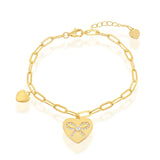 Jayelle CZ Ribbon Paperclip Bracelet