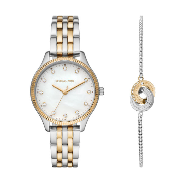 Michael Kors Lexington Watch and Interlocked Bracelet Set