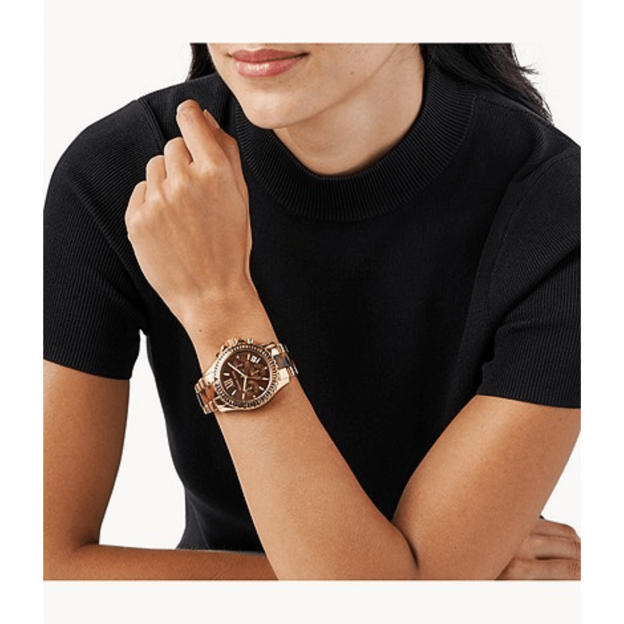 Everts Chronograph Crystal Brown Women's