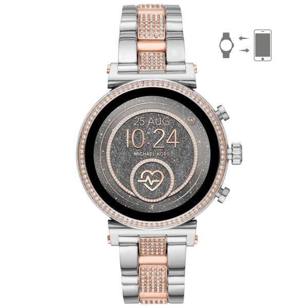 Michael Kors Sofie Heart Rate Pavé Two-Tone Smartwatch