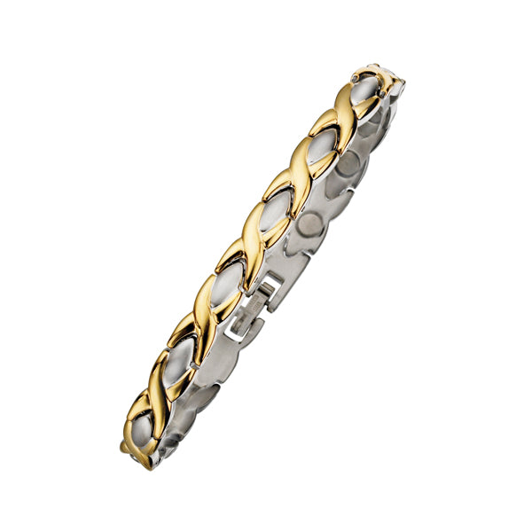 ALPINE TWO TONE STAINLESS STEEL MAGNETIC BRACELET