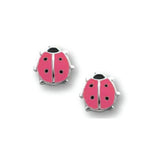 Bfly Sterling Silver Ladybug Enamel Baby Earrings