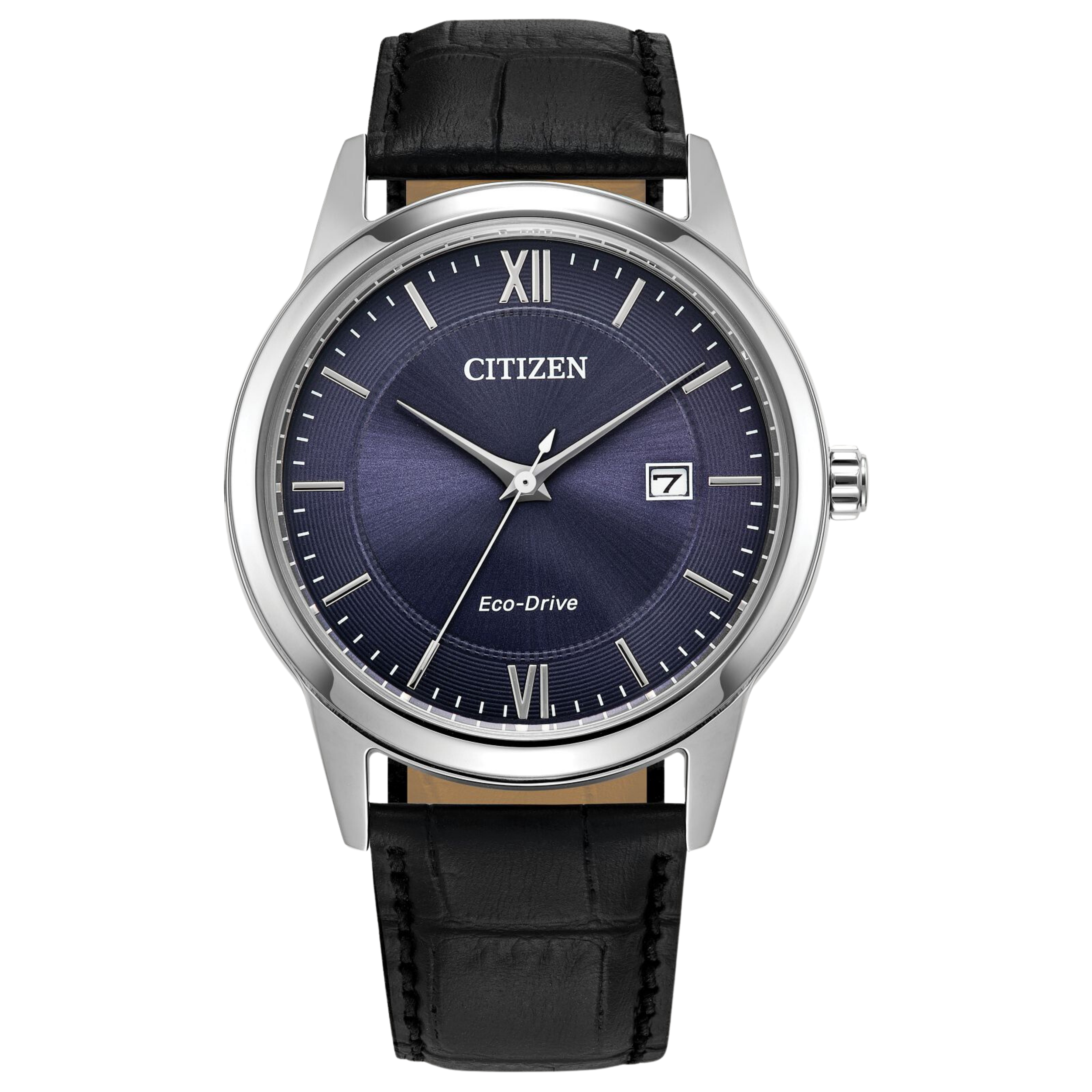 Classic Blue Dial Leather Strap
