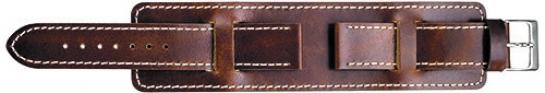 Cuff Leather Band with White Stitching