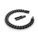 Italgem Black Matt Steel Curb Link Bracelet