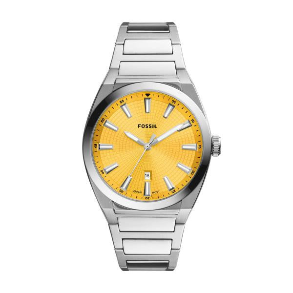 fossil-stainless-steel-fs5985 yellow dial front view