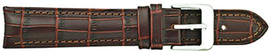 Stitched Alligator Grain Curved Ends Band