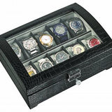 Alpine Leatherette Watch Box with Window - 10 watches