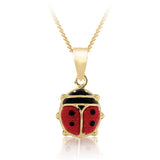 Bfly 10k Gold Ladybug Enamel Pendant
